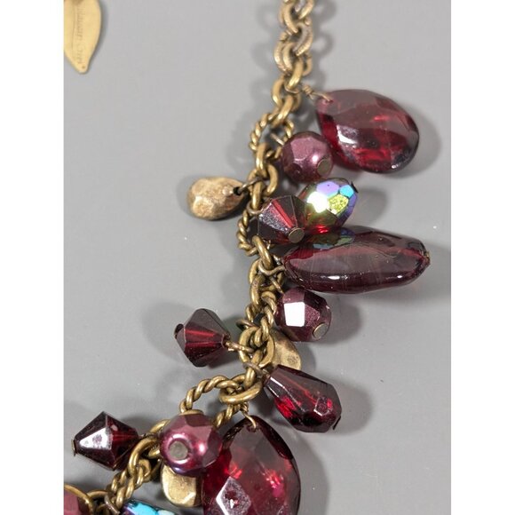 Coldwater Creek Red Faceted Bead Charm Cluster Statement Neclace 19" - Picture 4 of 8